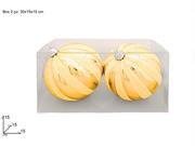 PALLE 2pz 15cm ORO GLITTER ORO IN BOX PVC