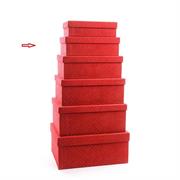 SCATOLA TESSUTO ROSSO C/BRILLANTINI 29x20x10