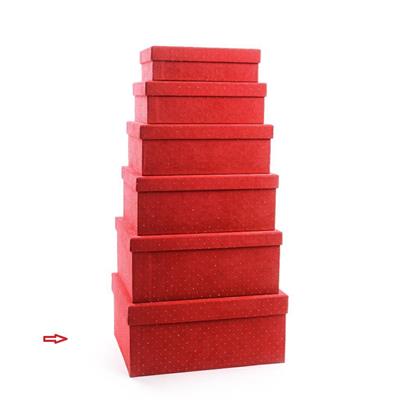 SCATOLA TESSUTO ROSSO C/BRILLANTINI 40x30x18