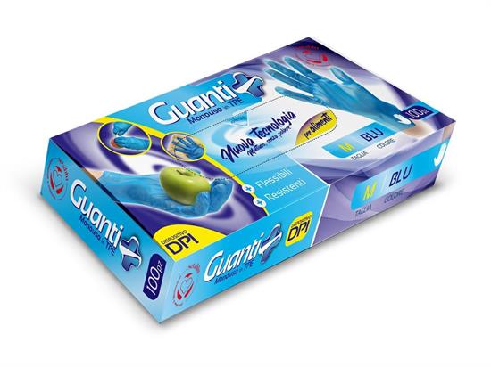 GUANTI MONOUSO TPE BLU TG.M 100pz