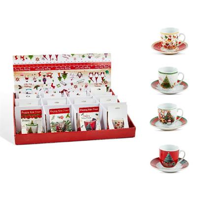 TAZZINA NATALE PORCELLANA ASS. C/PIATTINO IN BOX REGALO