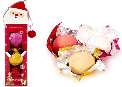 SET 3 BOMBE DA BAGNO BABBO NATALE STOCKING STUFFER