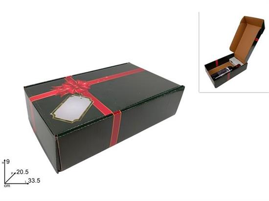 BOX P/BOTTIGLIE 2 POSTI DECORO PACCO REGALO