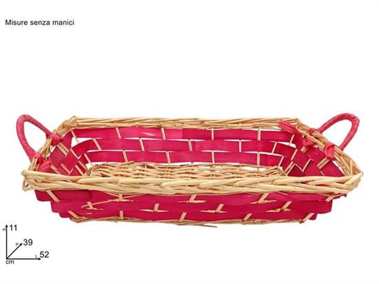 CESTA RETTANGOLARE 39x52 FASCIA ROSSA