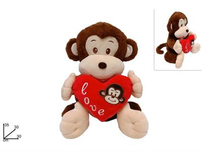 PELUCHE SCIMMIETTA C/CUORE 35cm