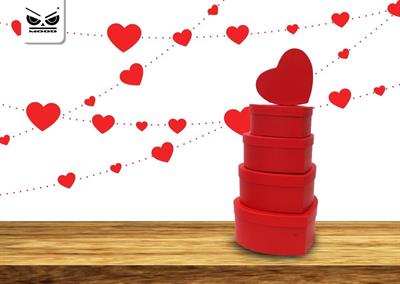 SCATOLA CUORE ROSSO 13cm