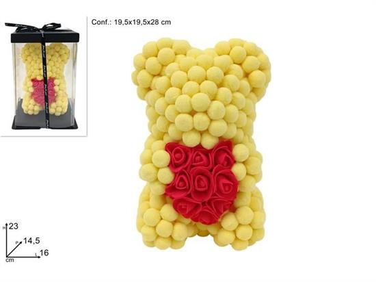 ORSO DI MIMOSA C/CUORE 23cm