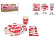 PARTY TAVOLA SAN VALENTINO BICCHIERI-TOVAGLIOLI-PIATTI ASS.