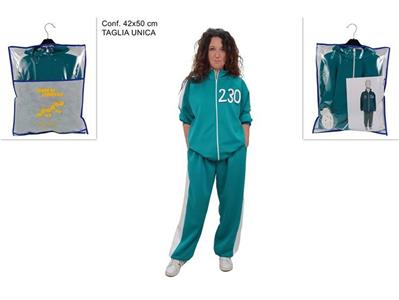 COSTUME PERSONAGGIO ADULTO TUTA VERDE C/NUMERI