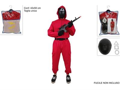 COSTUME PERSONAGGIO ADULTO + MASCHERA C/ADESIVI