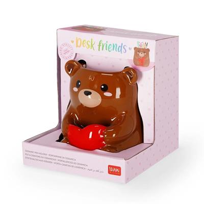 PORTAPENNE DESK FRIENDS CERAMICA - TEDDY BEAR