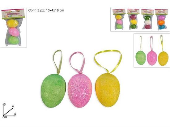 APPENDINI UOVA 6cm 3pz GLITTERATI