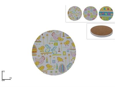 SOTTOBICCHIERE PASQUA TONDO BASE SUGHERO 11cm