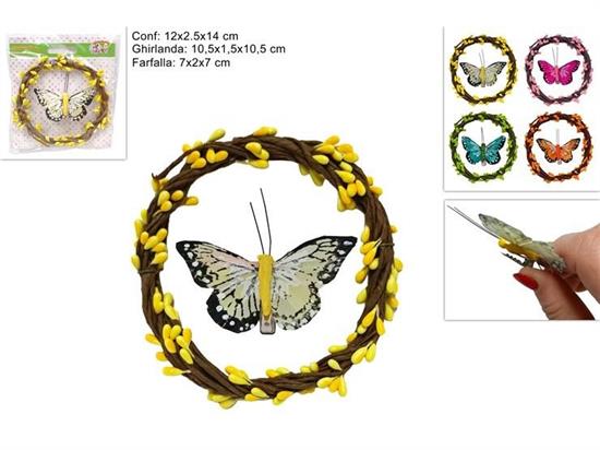 GHIRLANDA 10cm C/PINZETTA FARFALLA
