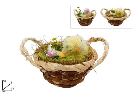 CESTINO C/NIDO PAGLIA 13cm