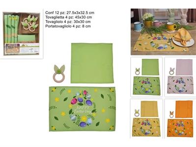 SET TAVOLA 12pz DEC.PASQUA UOVA