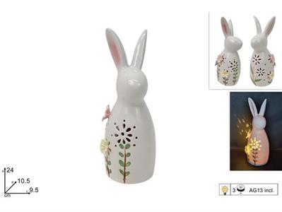 CONIGLIO CERAMICA C/LUCE 24cm