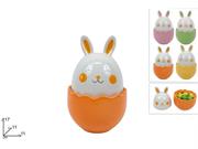 BARATTOLO UOVO CONIGLIO CERAMICA 17cm COL.ASS.