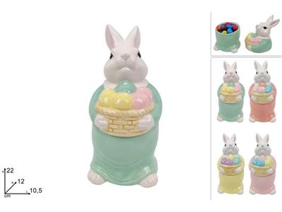 BARATTOLO CONIGLIO C/CESTO UOVA 22cm