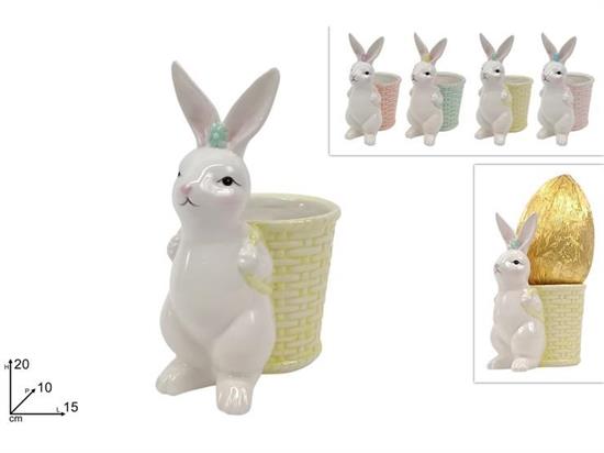 CONIGLIO C/PORTAUOVO CERAMICA 20cm