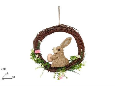 DIETROPORTA LEGNO INTRECCIATO C/CONIGLIO 30cm