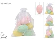 SACCHETTO 6 UOVA 6cm COLORATE