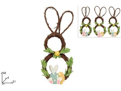 DIETROPORTA PASQUA CONIGLIO INTRECCIATO 48cm