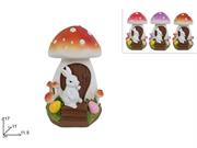 DECORAZIONE CASA FUNGO C/CONIGLIO 17cm