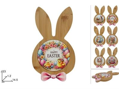 TAGLIERE CONIGLIO LEGNO E CERAMICA