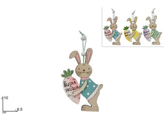 APPENDINO CONIGLIO C/CAROTA IN LEGNO
