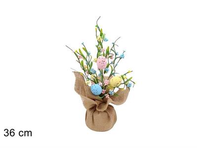PIANTINA PASQUA C/UOVA E BACCHE 36cm