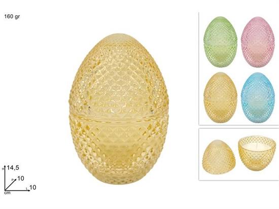 UOVO POTICHE C/CANDELA DECORO DIAMANTE 160gr