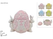 BARATTOLO UOVO C/CONIGLI 10cm ASS.