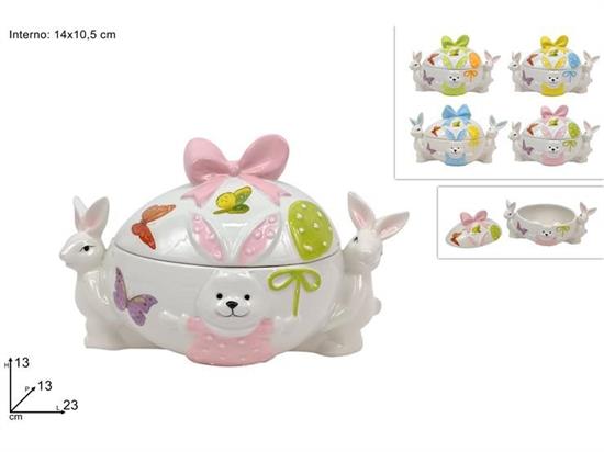 BARATTOLO UOVO C/CONIGLIO SCENARIO PASQUA 14cm