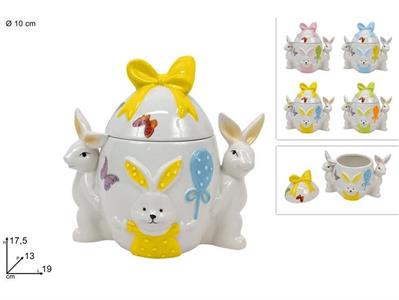 BARATTOLO UOVO C/CONIGLI 10cm