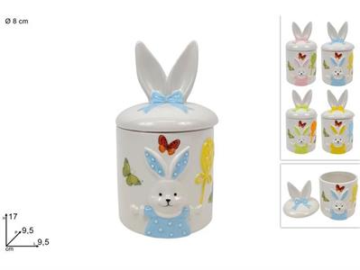 BARATTOLO C/TAPPO ORECCHIE CONIGLIO COL.ASS.