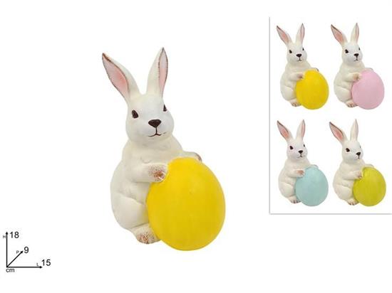 CONIGLIO 18cm C/UOVO COL.ASS.