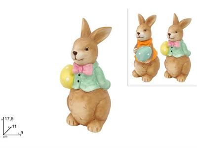 CONIGLIO C/UOVA 17cm ASS.