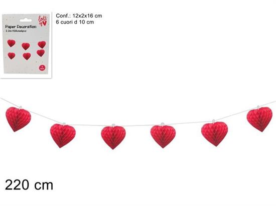 FESTONE CUORI IN CARTA 3D 220cm