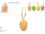 SACCHETTO 6 UOVA 4cm C/PAILLETTES