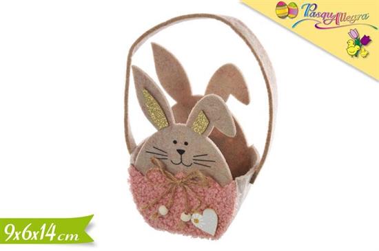 CESTINO FELTRO CONIGLIO 14cm