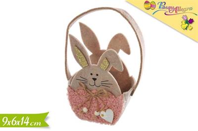 CESTINO FELTRO CONIGLIO 14cm
