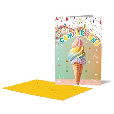 BIGLIETTO COMPLEANNO ICE CREAM