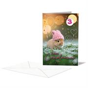 BIGLIETTO COMPLEANNO C/ROTELLA CONIGLIETTA 1-9 ANNI