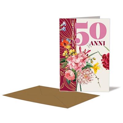 BIGLIETTO 50 ANNI ROSA