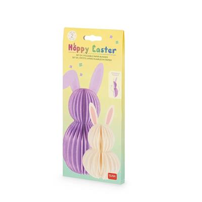 CONIGLIETTI PIEGHEVOLI 2pz IN CARTA HOPPY EASTER LEGAMI