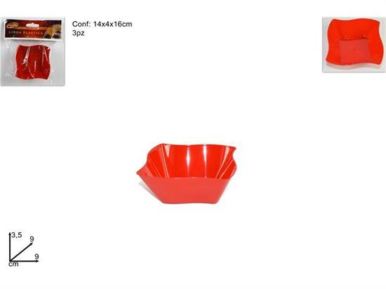 COPPETTA PL.ROSSO ONDA 3pz