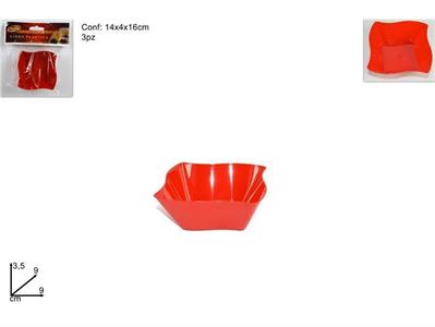 COPPETTA PL.ROSSO ONDA 3pz