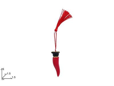 CORNO ROSSO CON CAPPELLO LAUREA 6cm
