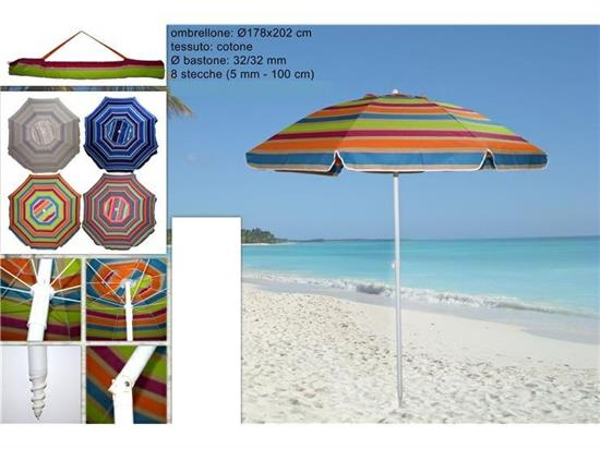 OMBRELLONE 100/8 A/VENTO COTONE FANTASIA